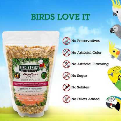 Parrot Food Sample 4 Pack - Parakeet Food - Cockatiel Food - Bird Food - Cooks in 3-15 Min W/ Natural & Organic Grains - Healthy, Non-Gmo Fruits, Healthy Orientated Spices